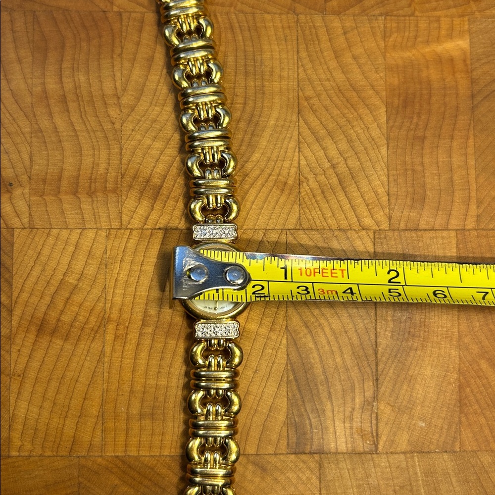 ELGIN ep850-017 elegant golden tone watch with diamond accents - Picture 4 of 10